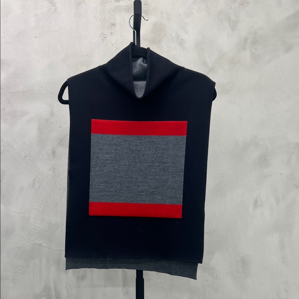 Opening Ceremony Black and Gray Turtleneck Sweater with Red Detail